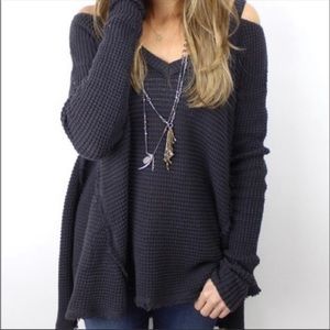 Free People Moonshine Black Sweater